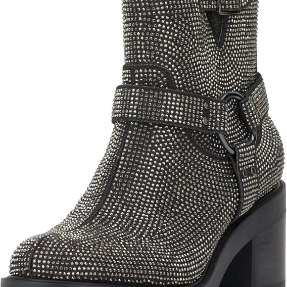 Jessica Simpson Womens Ceridwen Satin Block Heel Ankle Boots - Picture 9 of 9